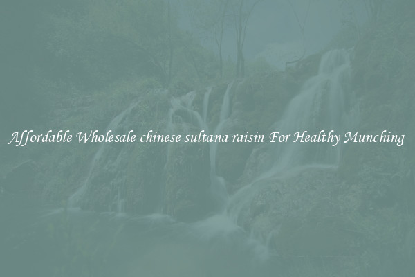 Affordable Wholesale chinese sultana raisin For Healthy Munching 