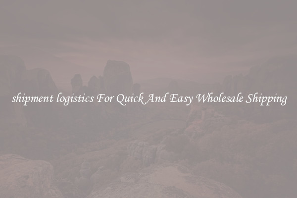 shipment logistics For Quick And Easy Wholesale Shipping