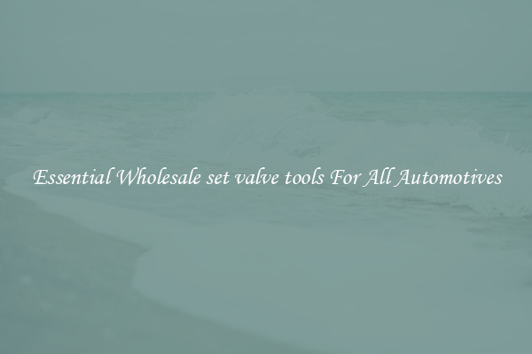 Essential Wholesale set valve tools For All Automotives