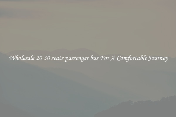 Wholesale 20 30 seats passenger bus For A Comfortable Journey
