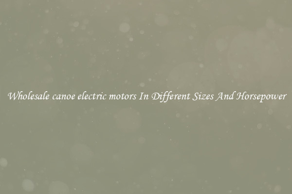 Wholesale canoe electric motors In Different Sizes And Horsepower