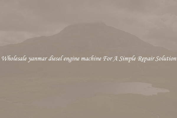 Wholesale yanmar diesel engine machine For A Simple Repair Solution