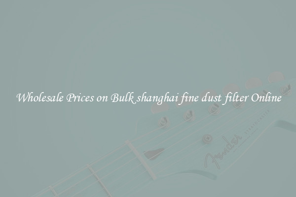 Wholesale Prices on Bulk shanghai fine dust filter Online