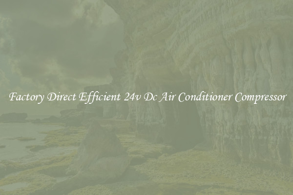 Factory Direct Efficient 24v Dc Air Conditioner Compressor