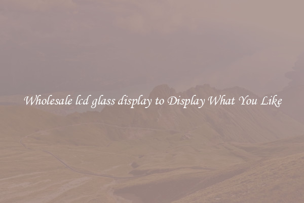 Wholesale lcd glass display to Display What You Like
